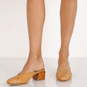 James Smith Cafe Society Rattan Woven Mules size 40